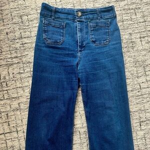 Anthropologie Dark Blue Cropped Ankle Jeans